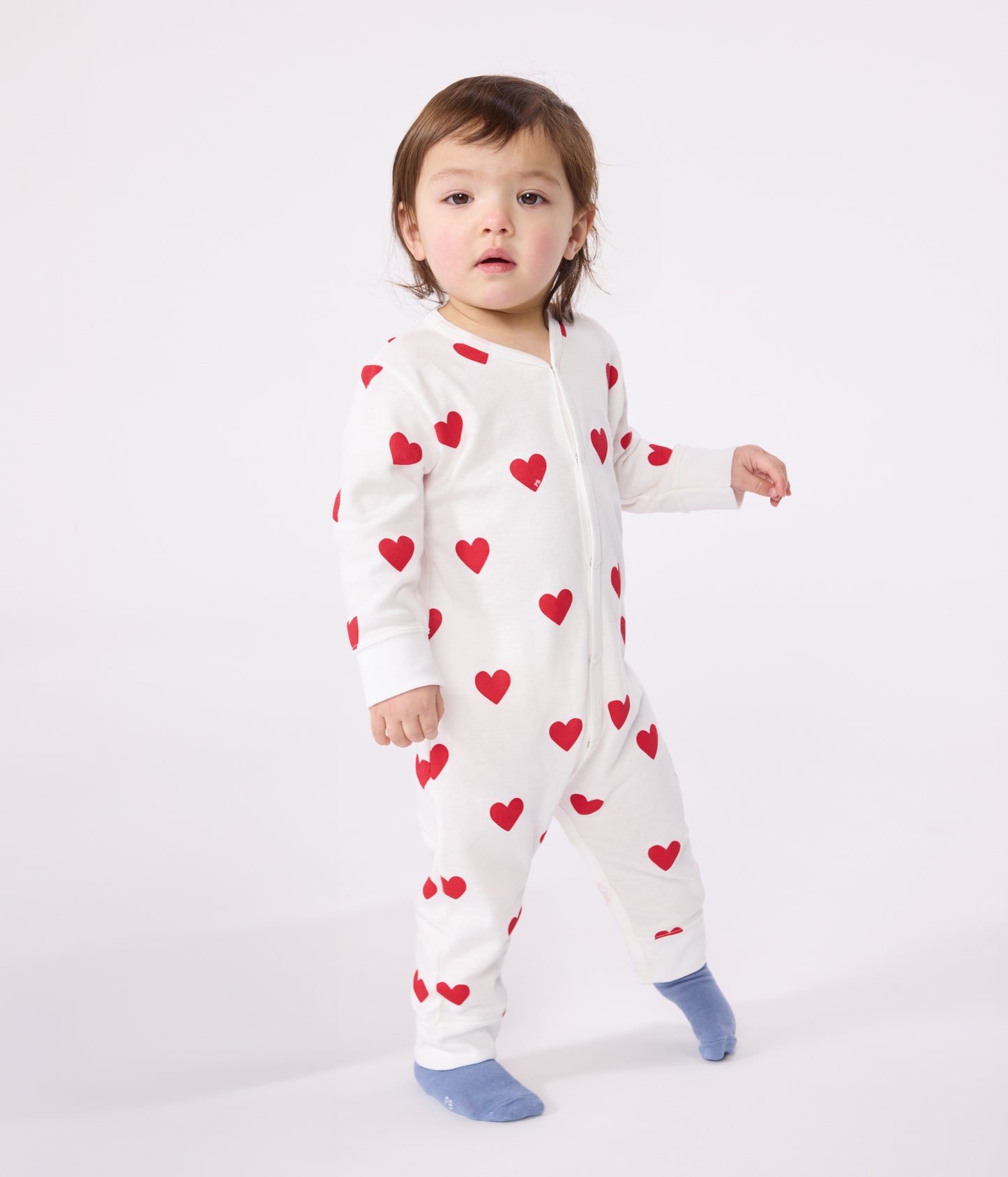 Dors-bien sans pieds cœur bébé en coton