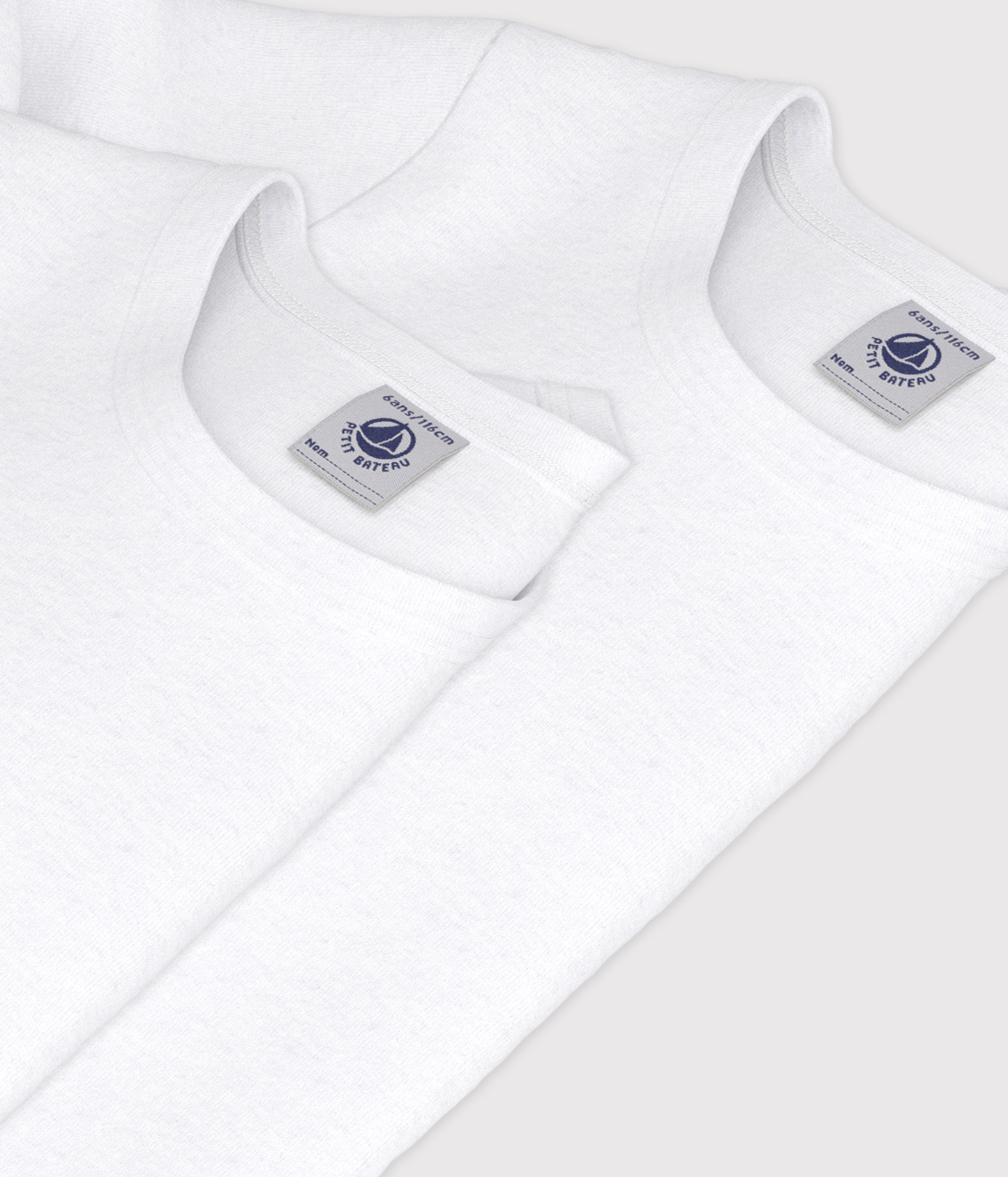 Lots de 2 tee-shirts manches longues blancs petit garçon – Z