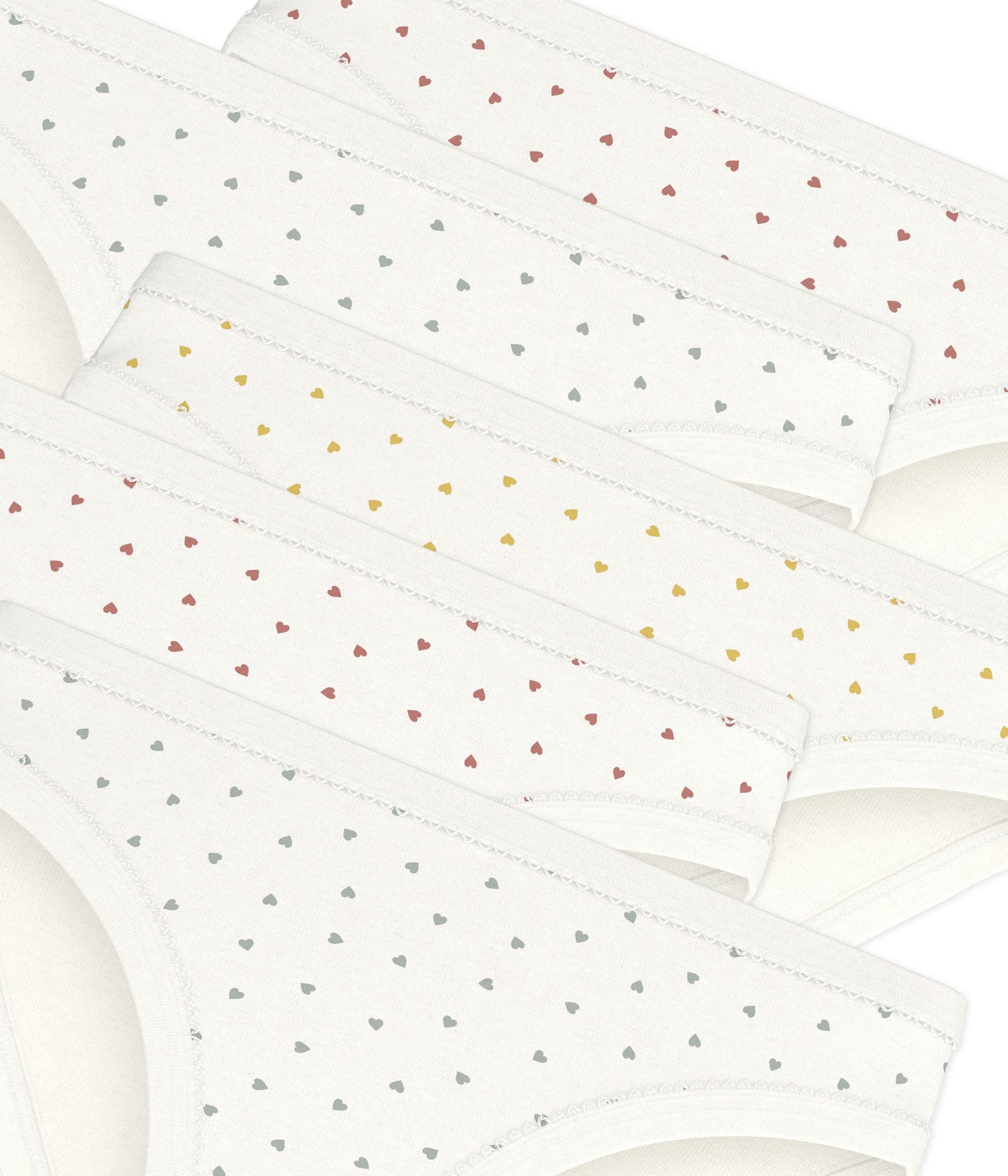 Lot de 5 culottes petits cœur en coton petite fille – Z