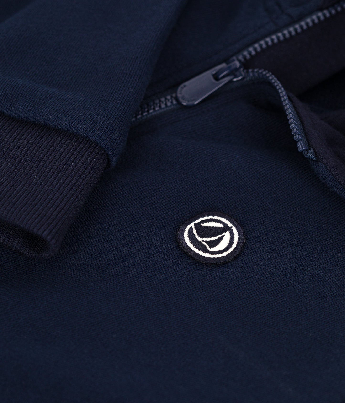 Sweatshirt zippé à capuche enfant en coton uni