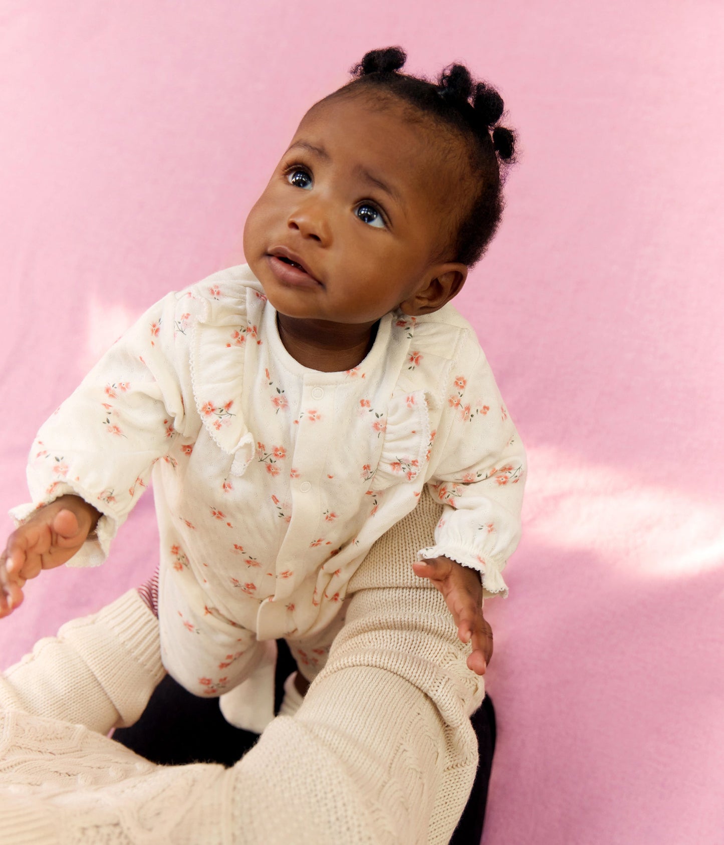 Combinaison bébé en coton à volants, imprimé fleurs