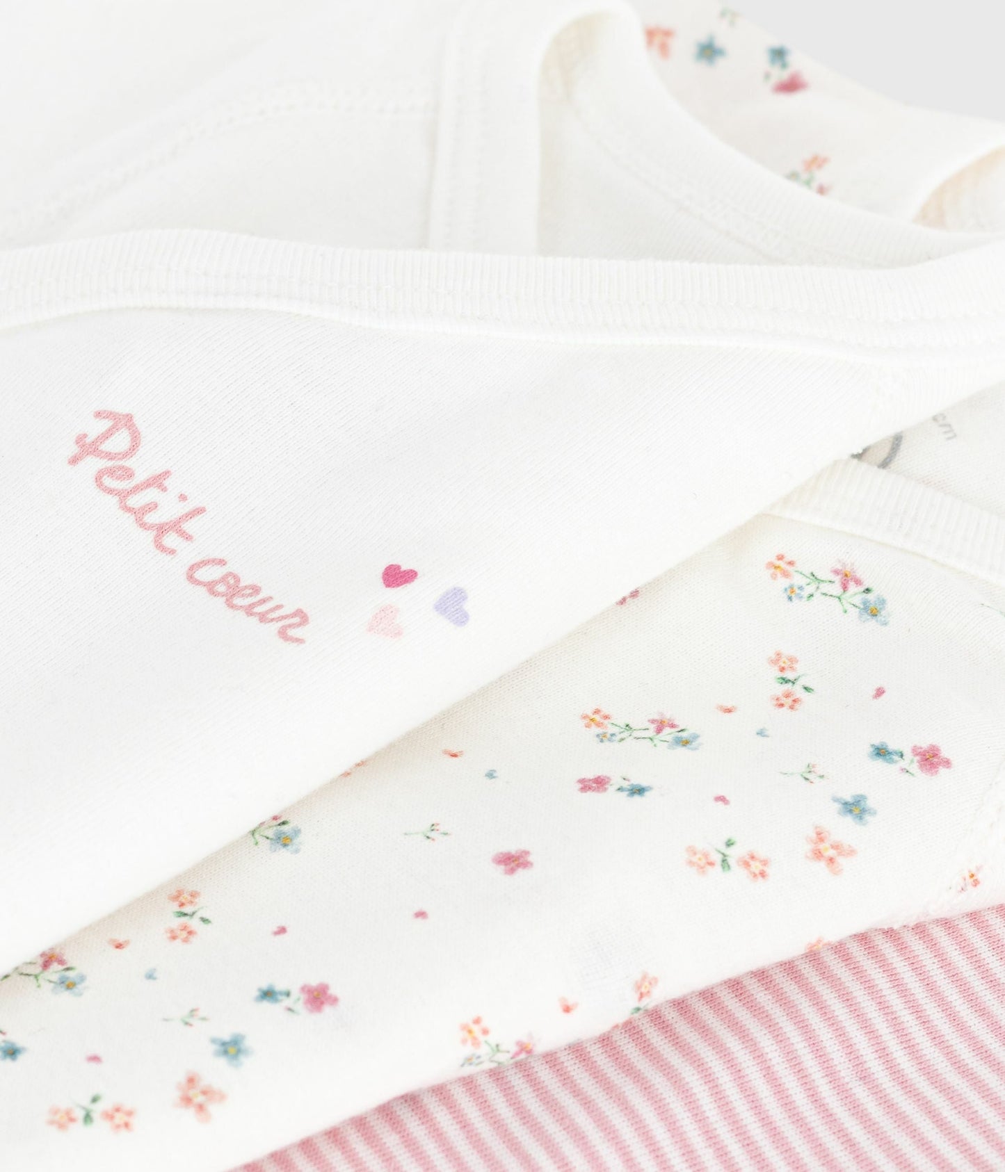 Lot de bodies croisés manches courtes en coton imprimé bébé