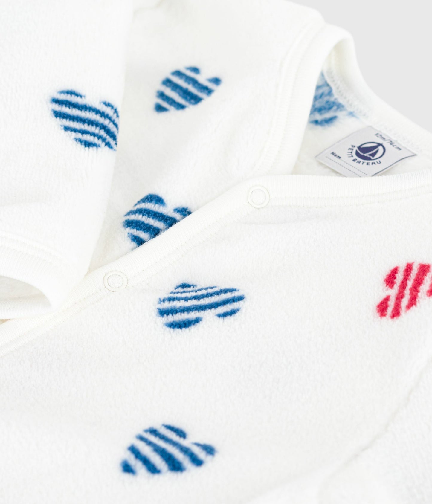 Surpyjama hiver bébé en polaire imprimé cœurs