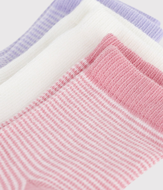 3 paires de chaussettes bébé en coton milleraie