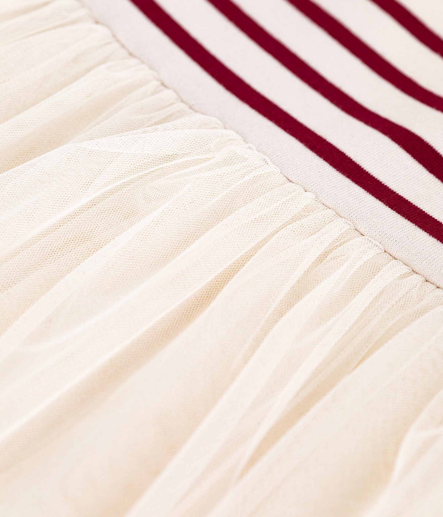 Robe enfant manches longues en coton et tulle