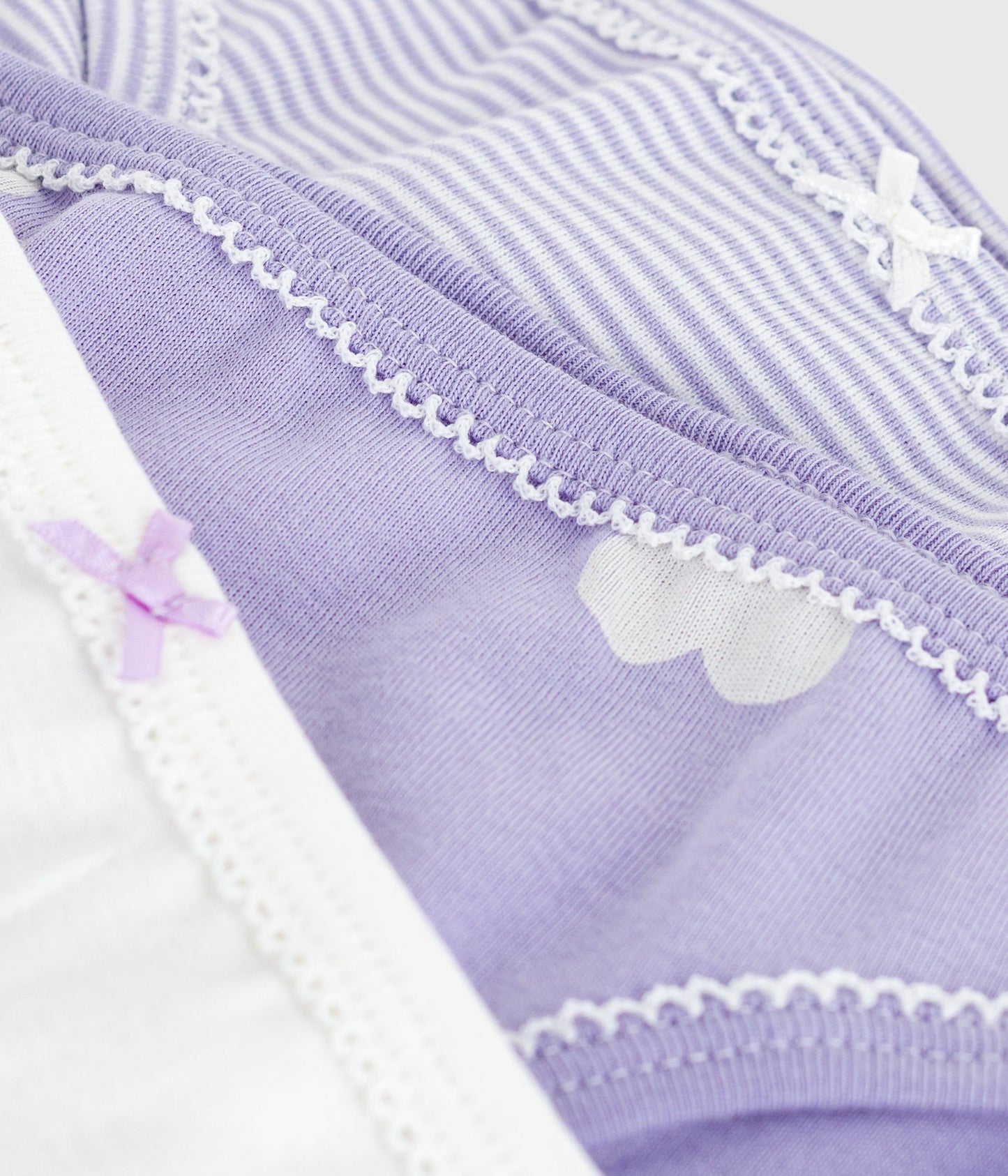 Lot de culottes enfant en coton imprimé cœurs