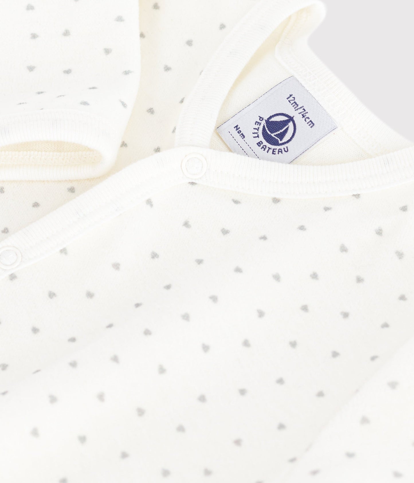 Pyjama bébé en velours imprimé petits cœurs