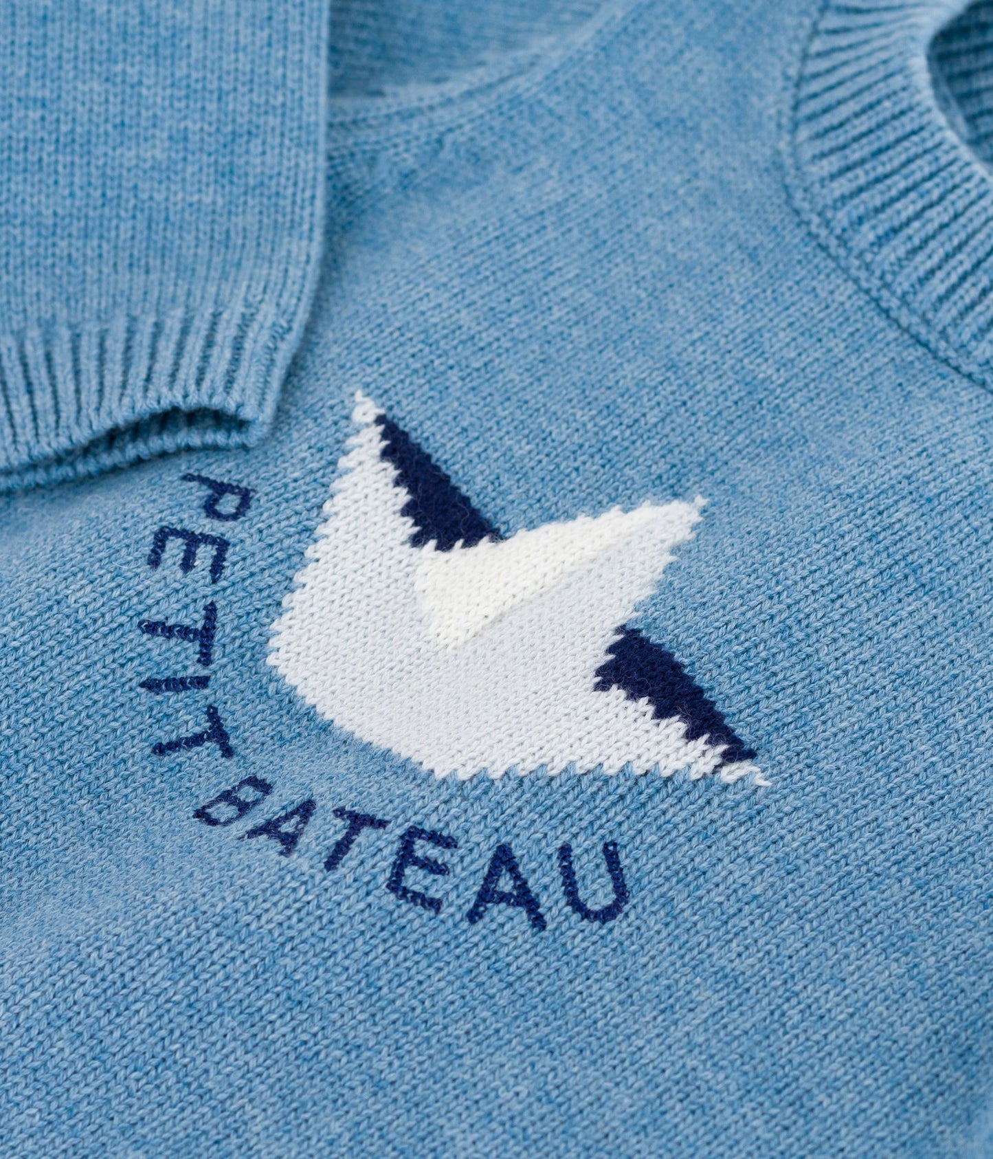 Pull bébé en laine et coton à motif bateau