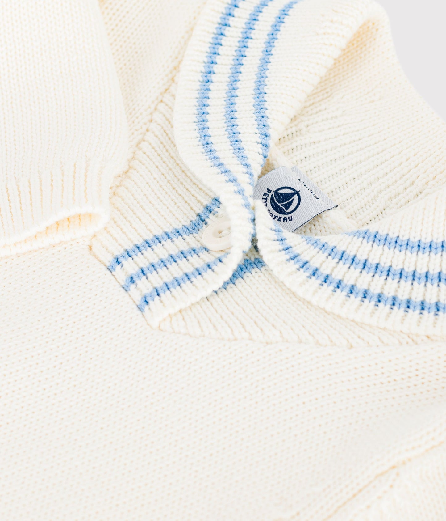 Pull bébé en coton à col châle rayé – Z1