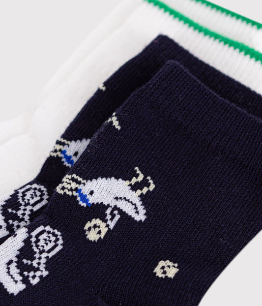 2 paires de chaussettes bébé en coton mouettes et rayures – Z1