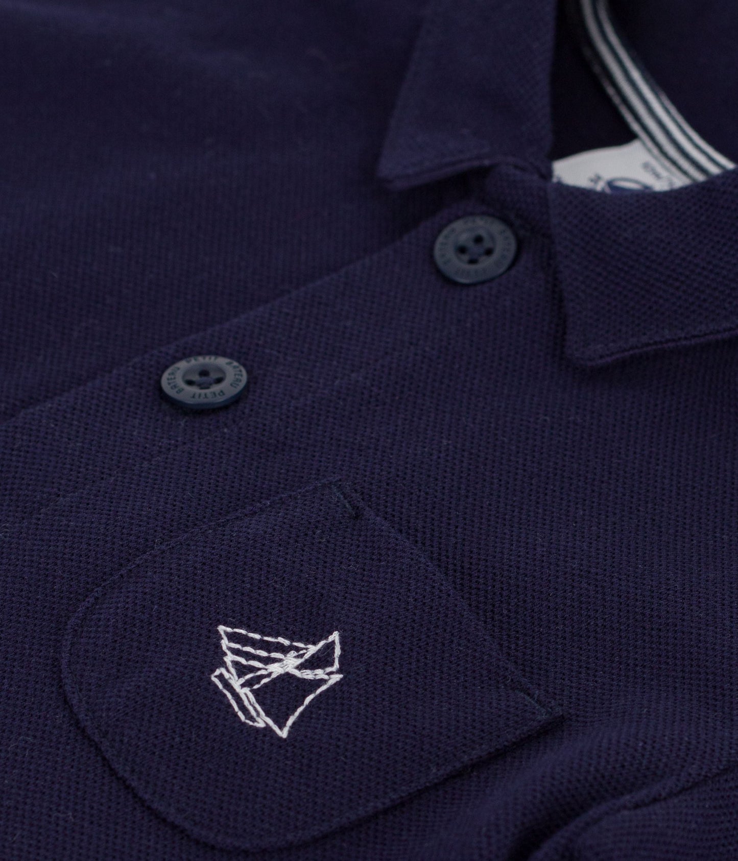 Combinaison courte col polo bébé en coton unie – Z1