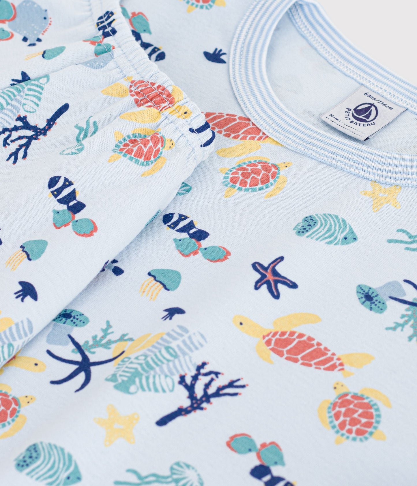 Pyjama short enfant en coton imprimé phosphorescent