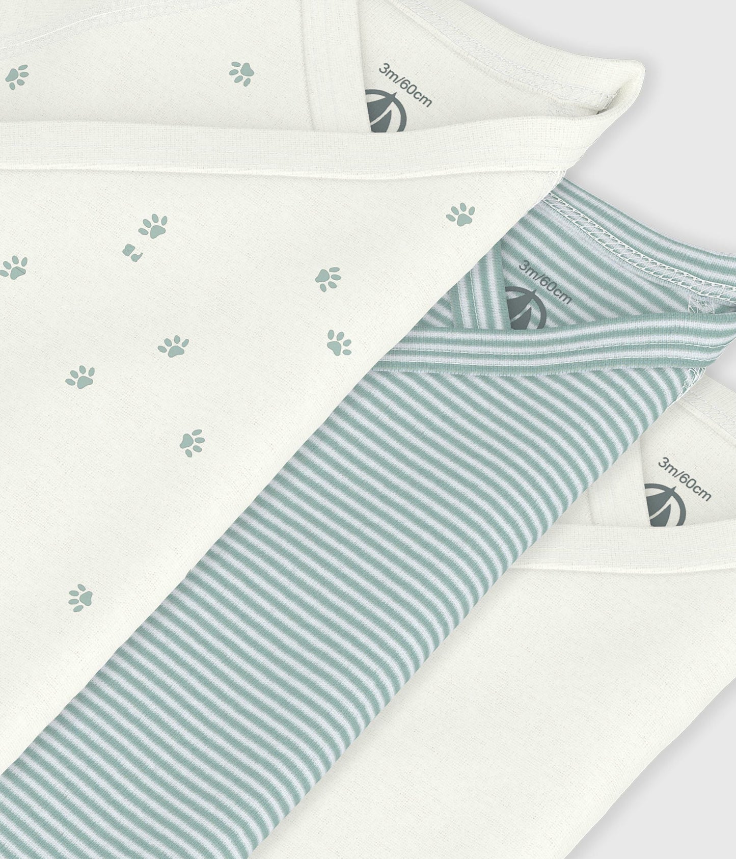 Lot de bodies croisés manches courtes en coton imprimé bébé – Z1