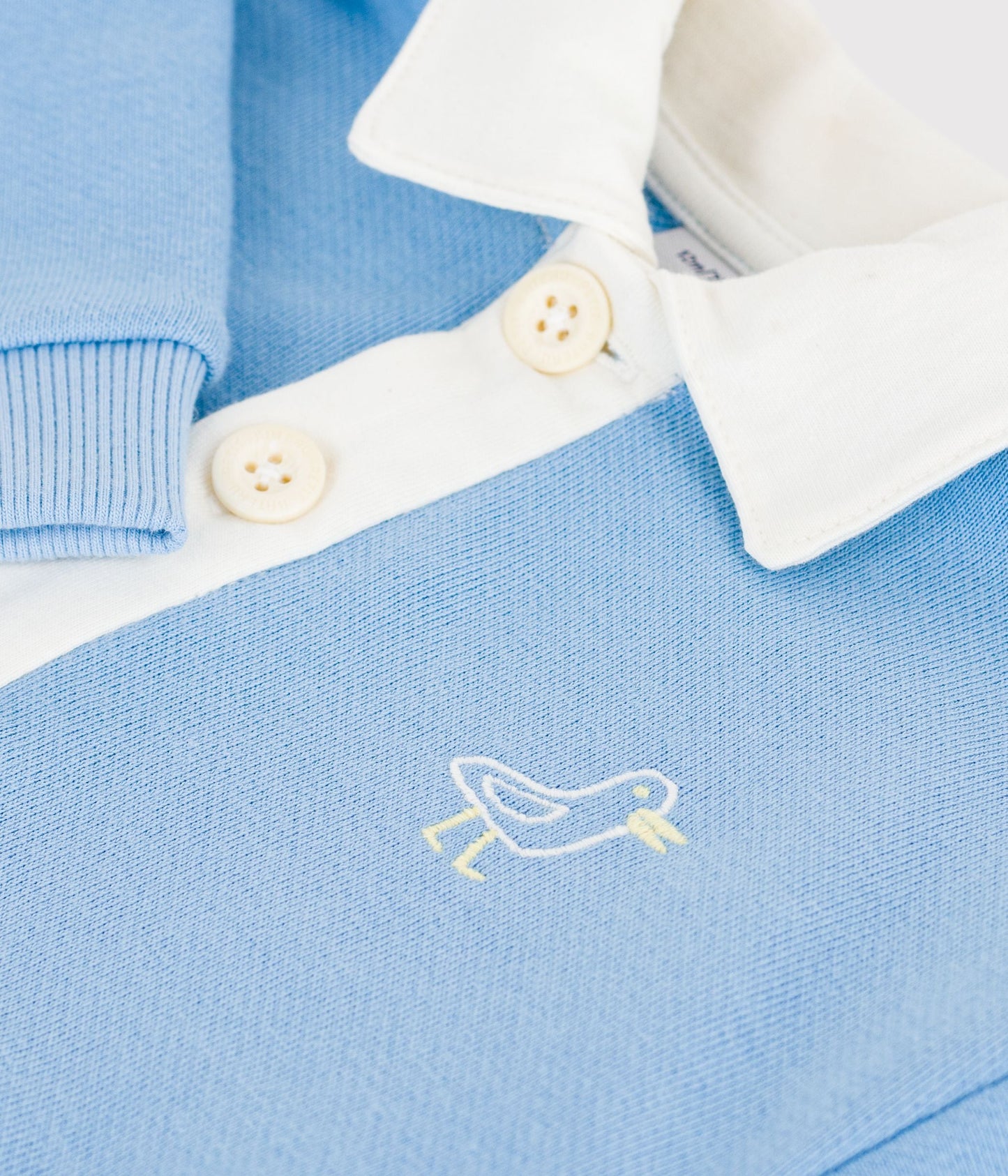Sweatshirt bébé en coton brodé mouette et motif au dos – Z1