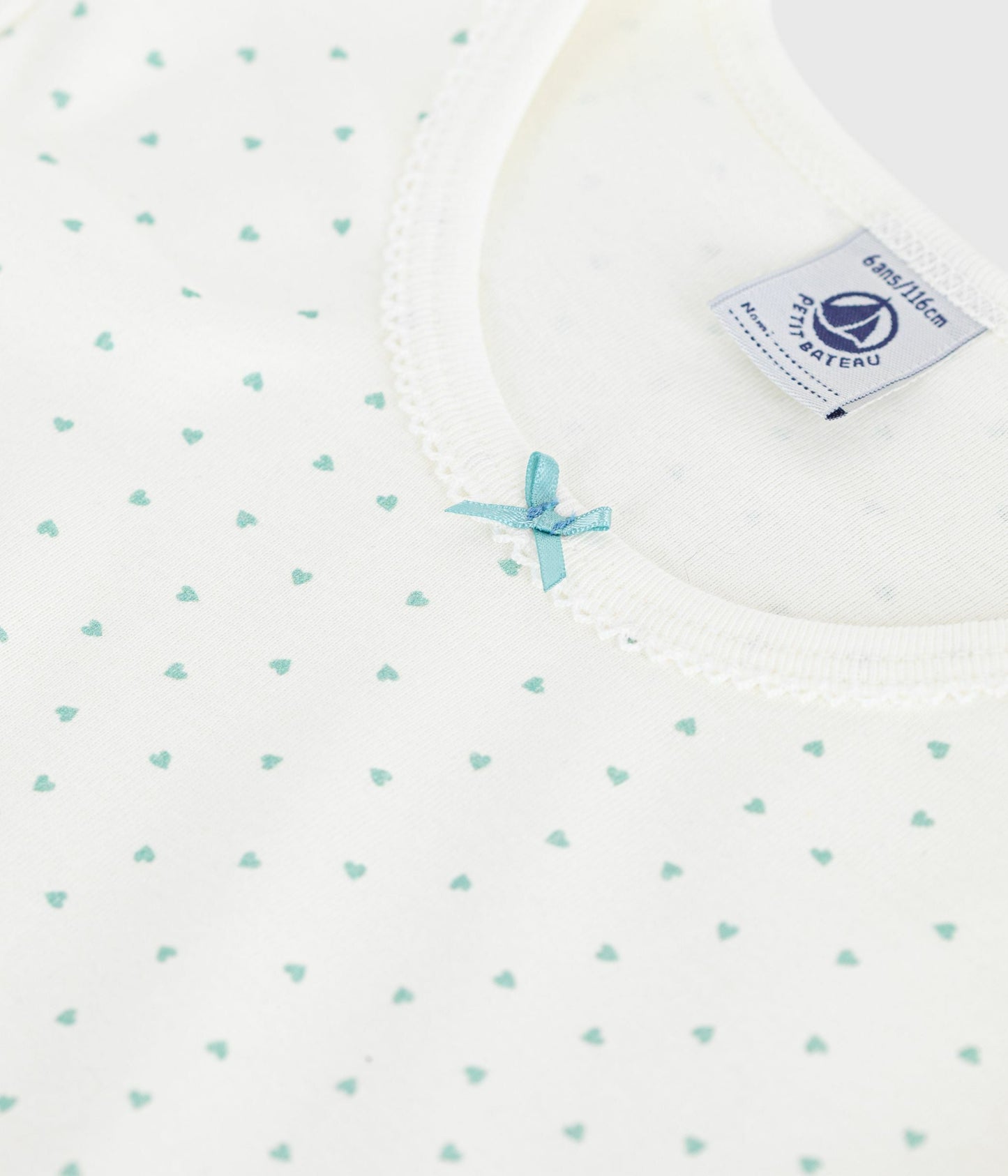 Chemise de nuit enfant en coton manches courtes imprimé cœurs – Z1