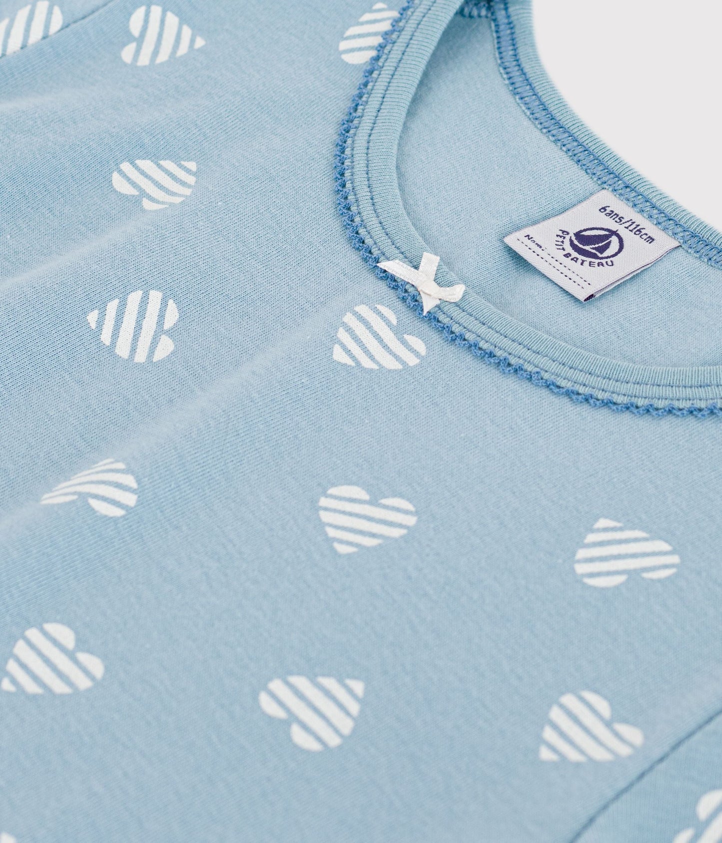 Chemise de nuit enfant en coton manches courtes imprimé cœurs – Z1
