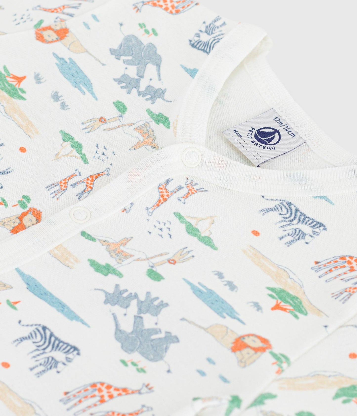 Combinaison courte bébé en coton imprimé animaux – Z1