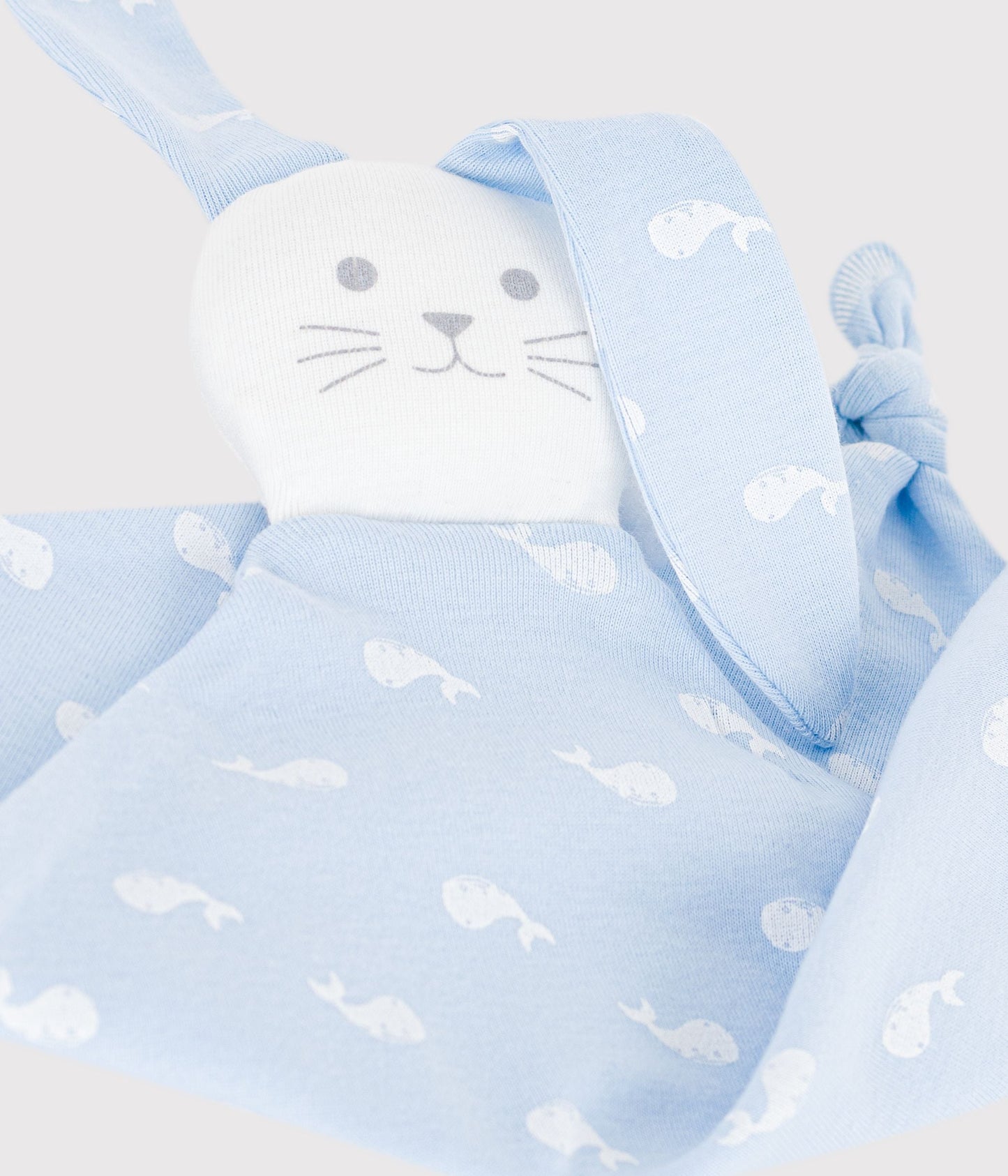 Doudou bébé en coton imprimé baleine – Z1