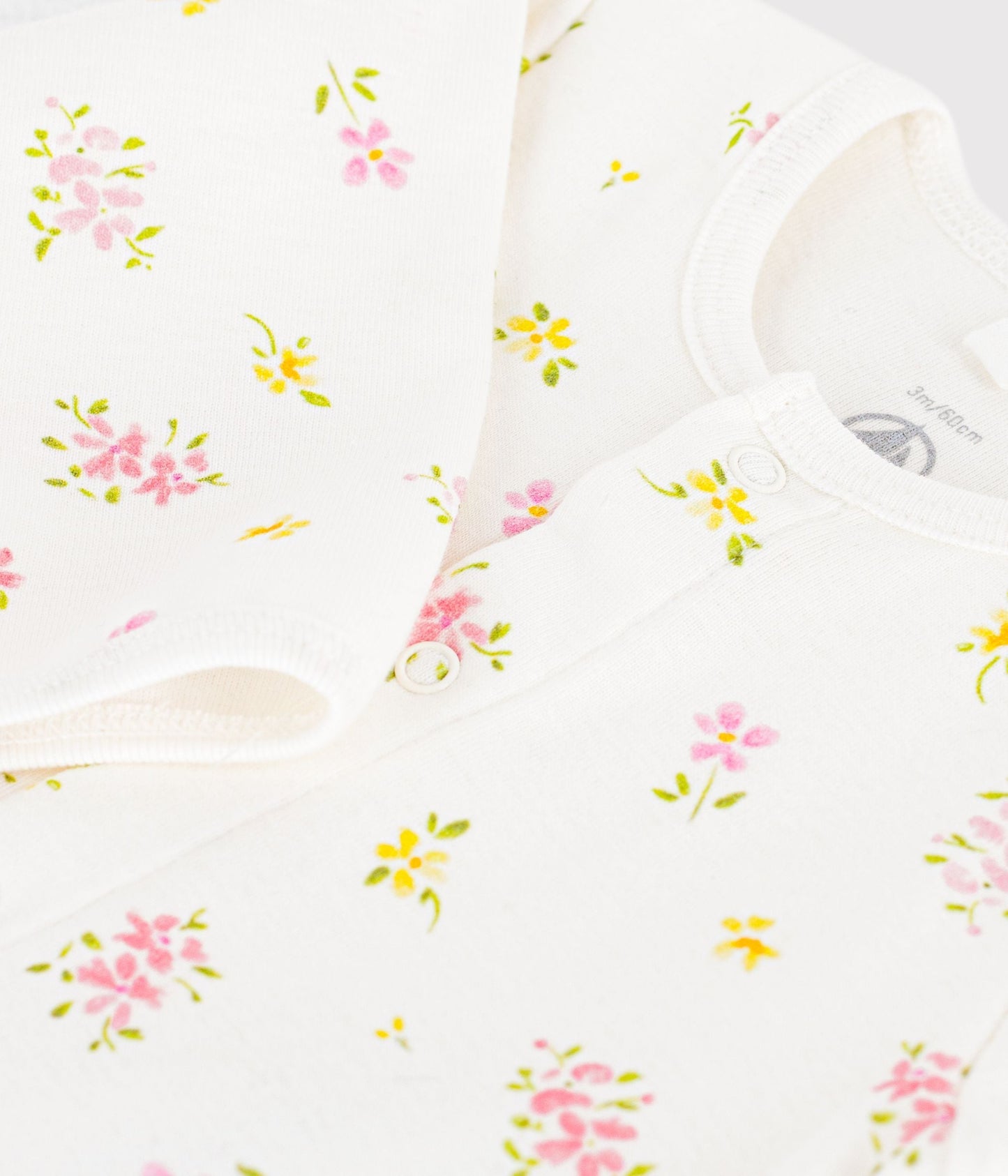 Bodyjama bébé sans pieds en coton imprimé fleuri – Z1