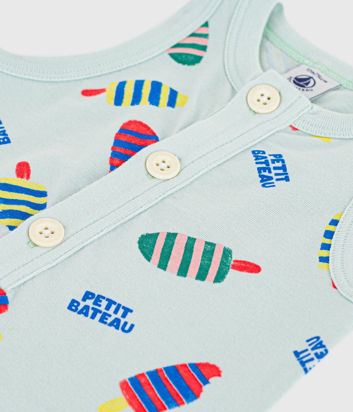 Combinaison courte bébé en coton, imprimée glaces – Z1