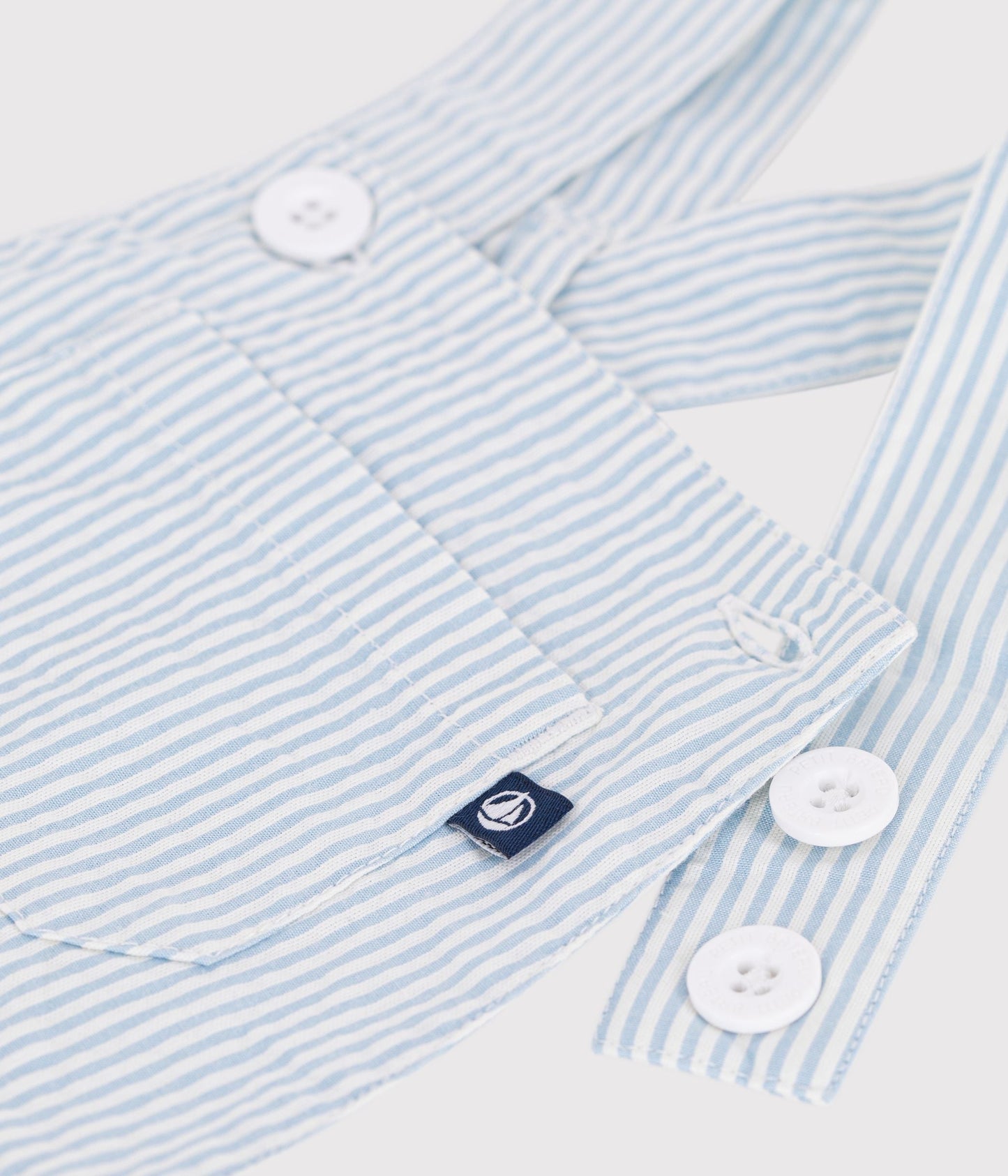 Salopette courte bébé en coton, rayée – Z1