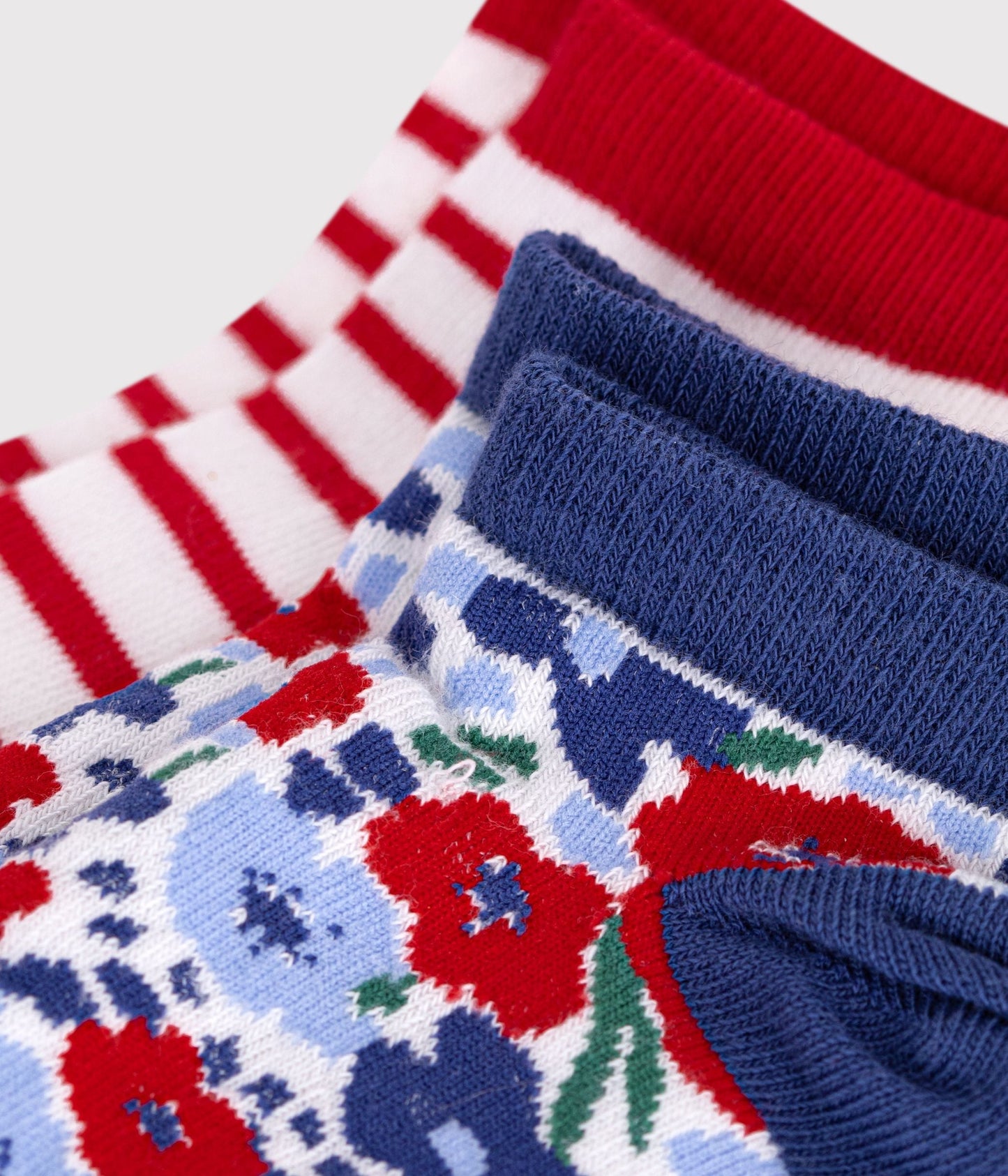 2 paires de chaussettes enfant fille en coton imprimé à fleurs – Z1