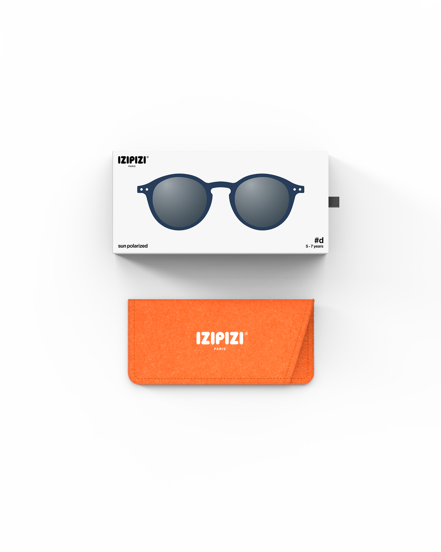 Lunettes solaires enfant Izipizi Navy Blue forme D Kids Plus packaging