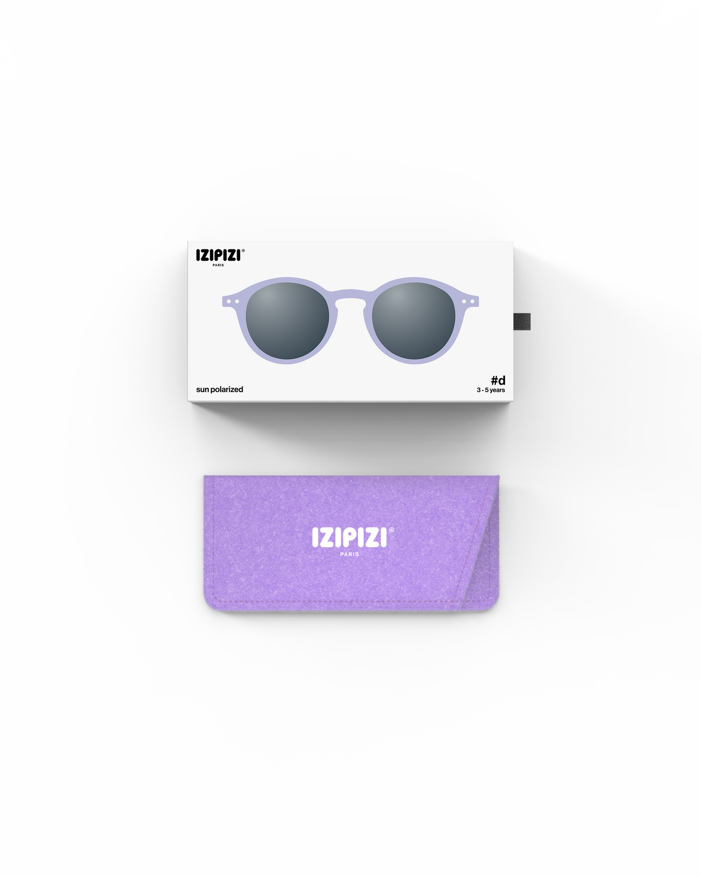 Lunettes solaires enfant Izipizi Lavender forme D Kids packaging