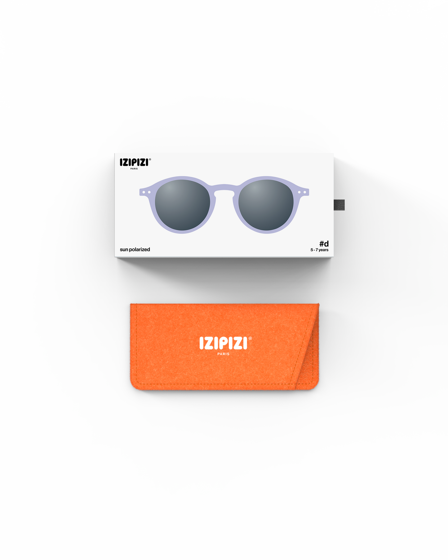 Lunettes solaires enfant Izipizi Lavender forme D Kids Plus packaging