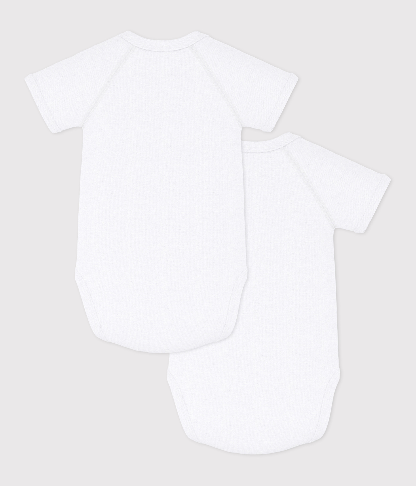 Lot de 2 bodies croisés manches courtes en coton unis bébé