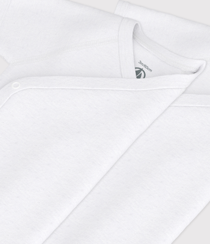 Lot de 2 bodies croisés manches courtes en coton unis bébé