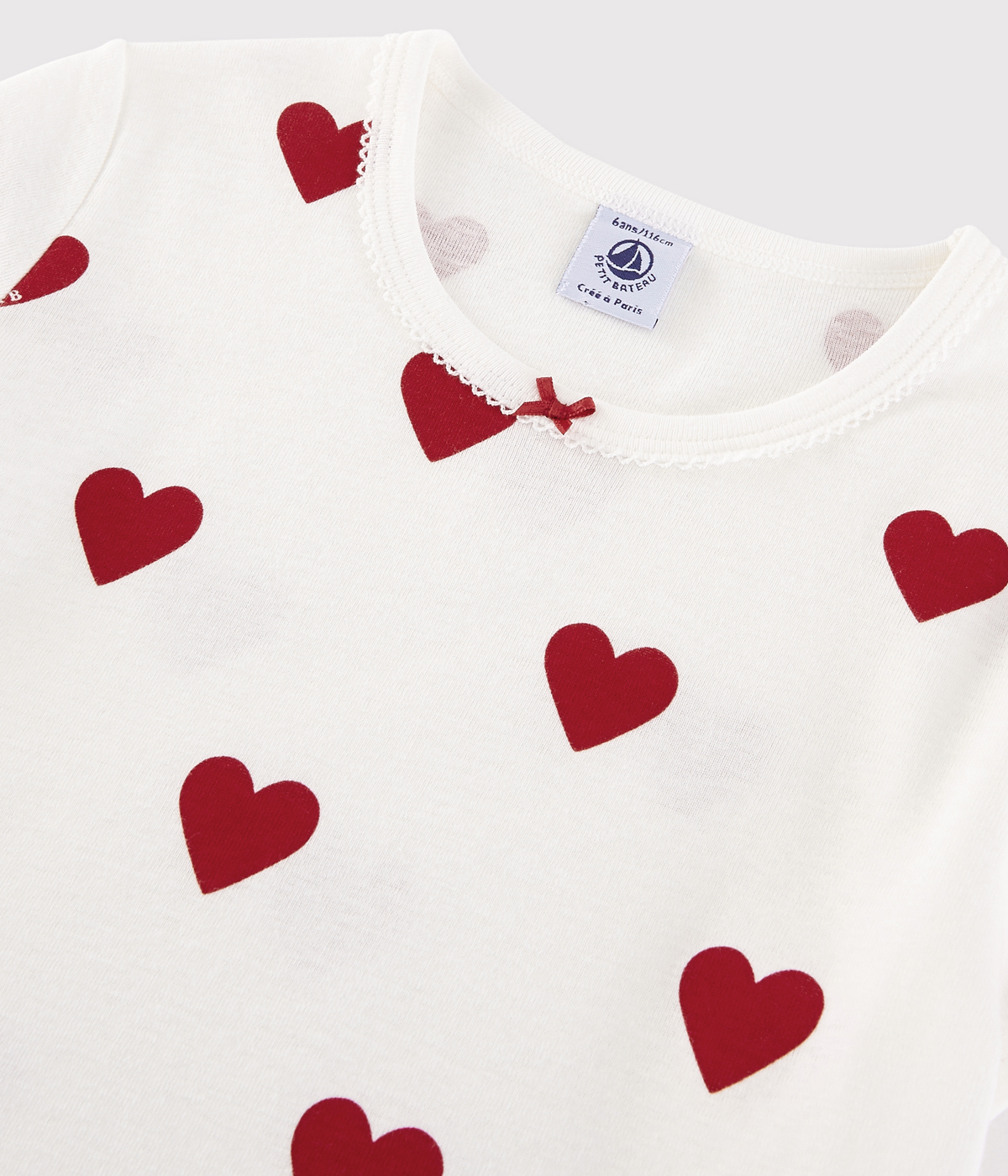 Chemise de nuit cœur petite fille en coton