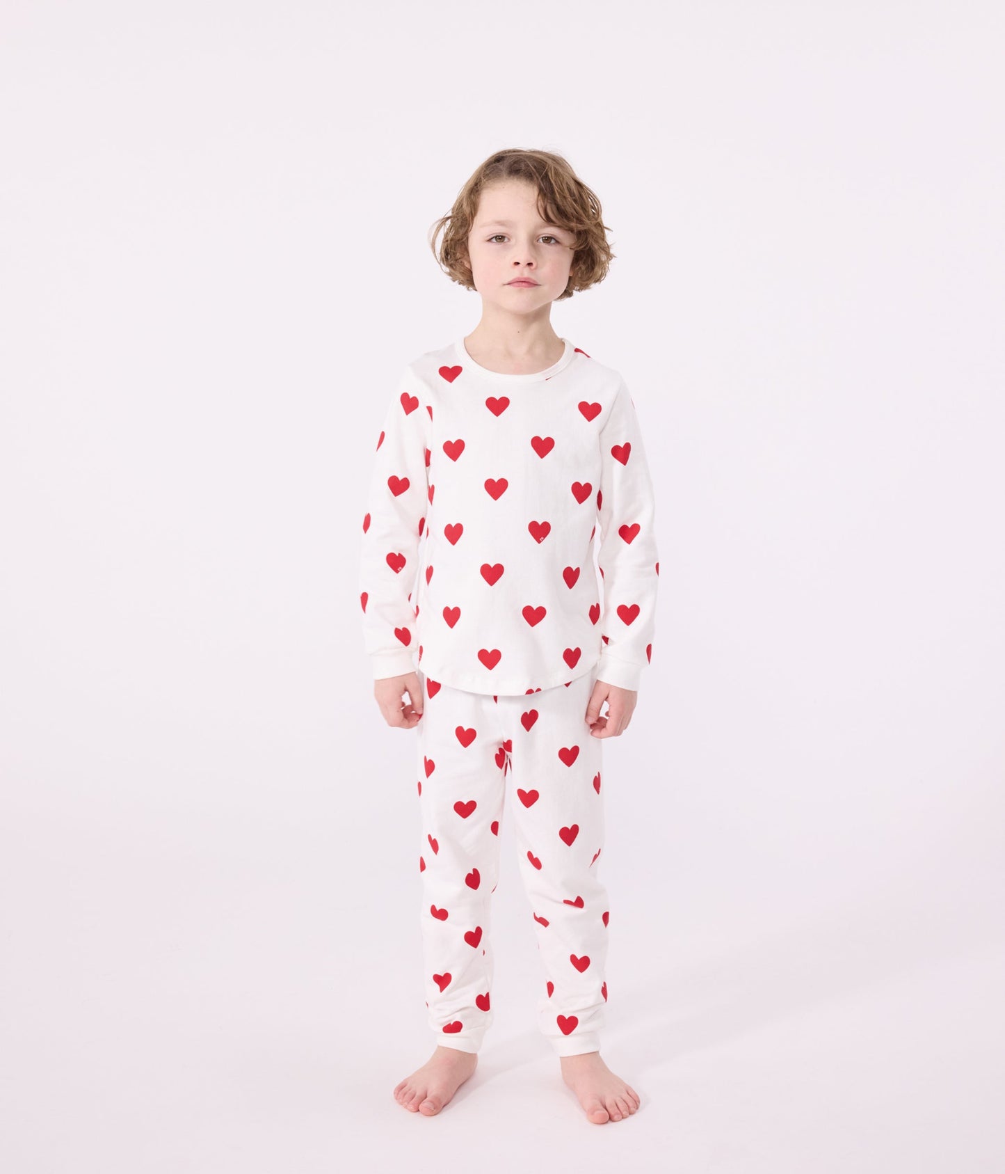 Pyjama enfant imprimé cœurs en côte – J