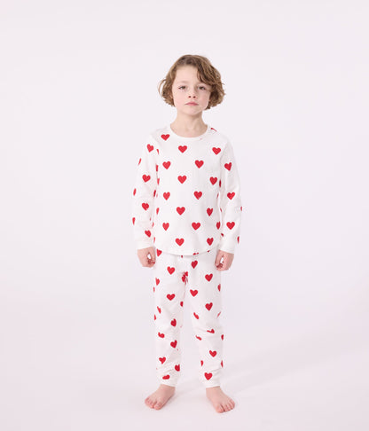 Pyjama enfant imprimé cœurs en côte – J