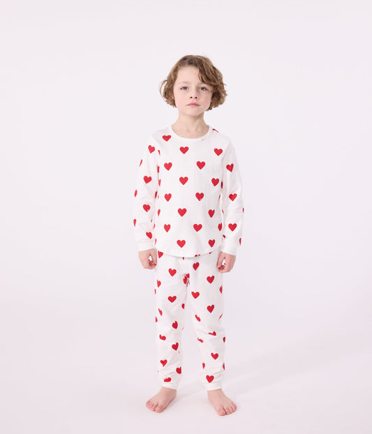Pyjama enfant imprimé cœurs en côte – J