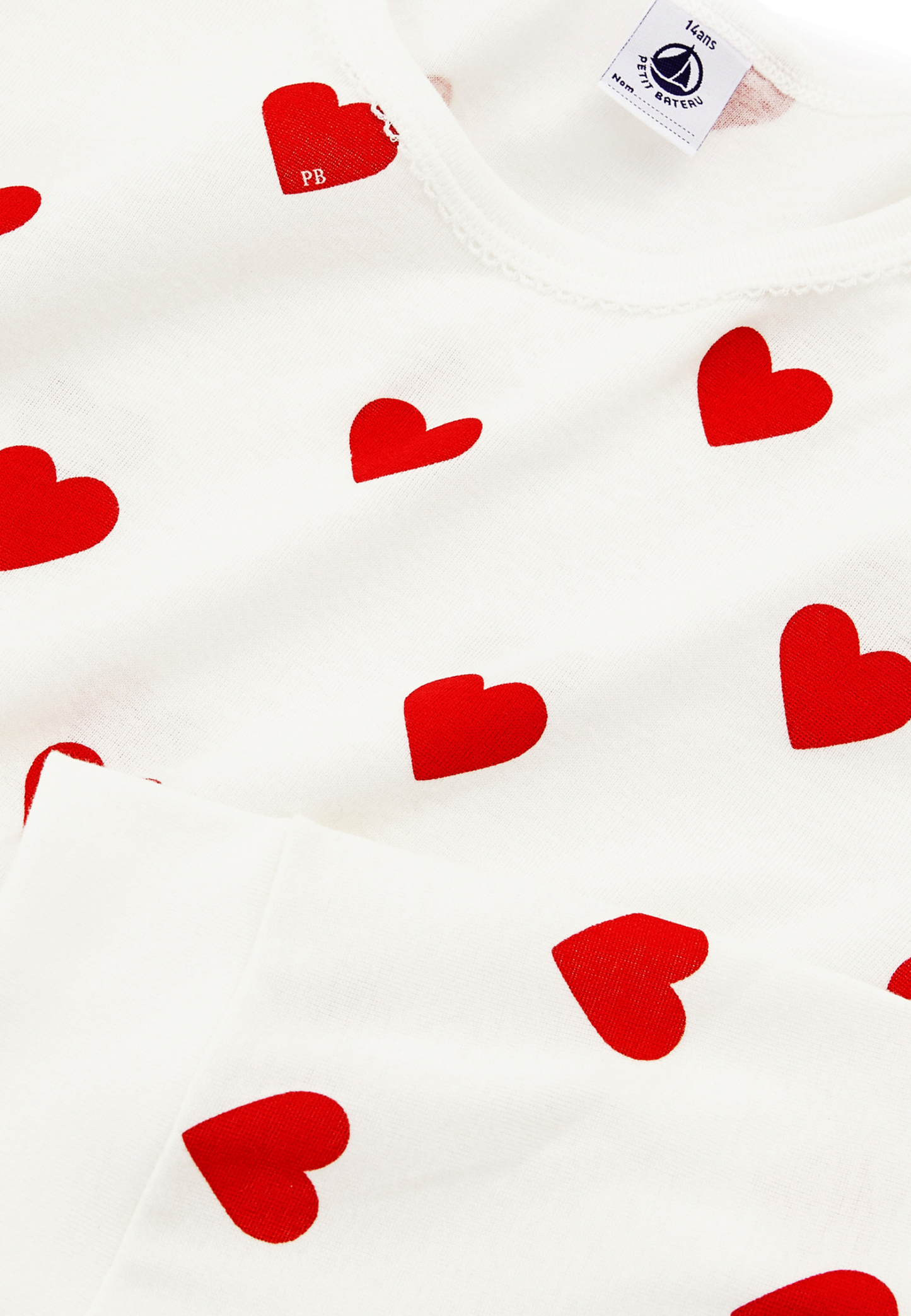 Pyjama enfant imprimé cœurs en côte
