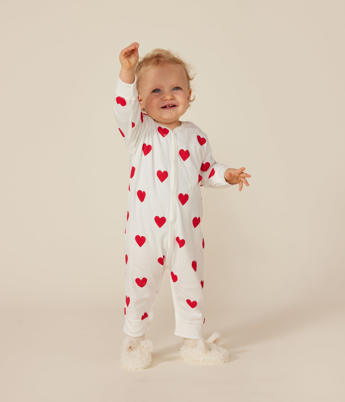 Dors-bien sans pieds cœur bébé en coton – J