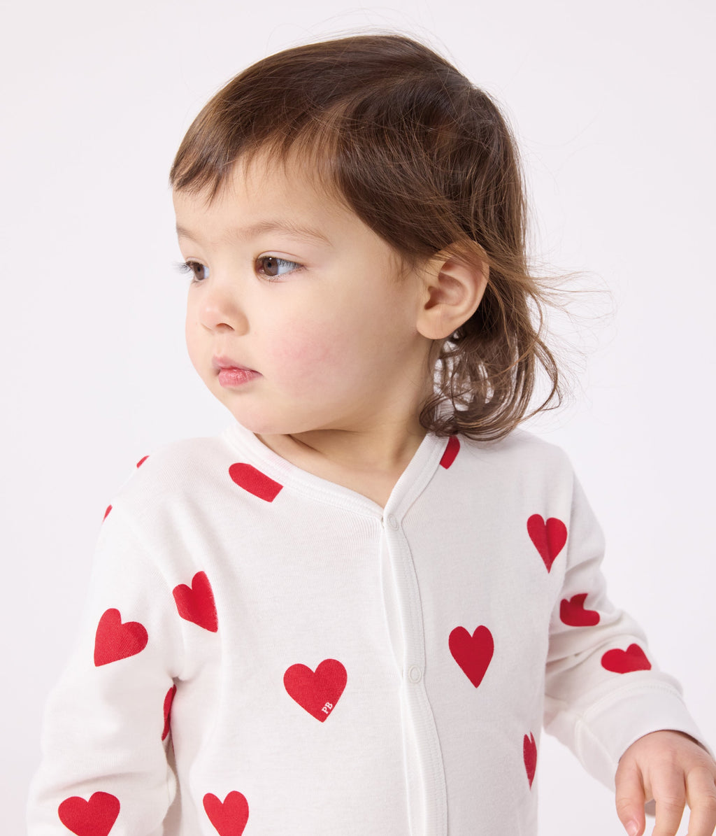 Dors-bien sans pieds cœur bébé en coton – J