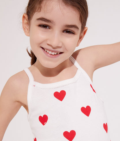 Lot de 2 chemises à bretelles cœur petite fille en coton – J