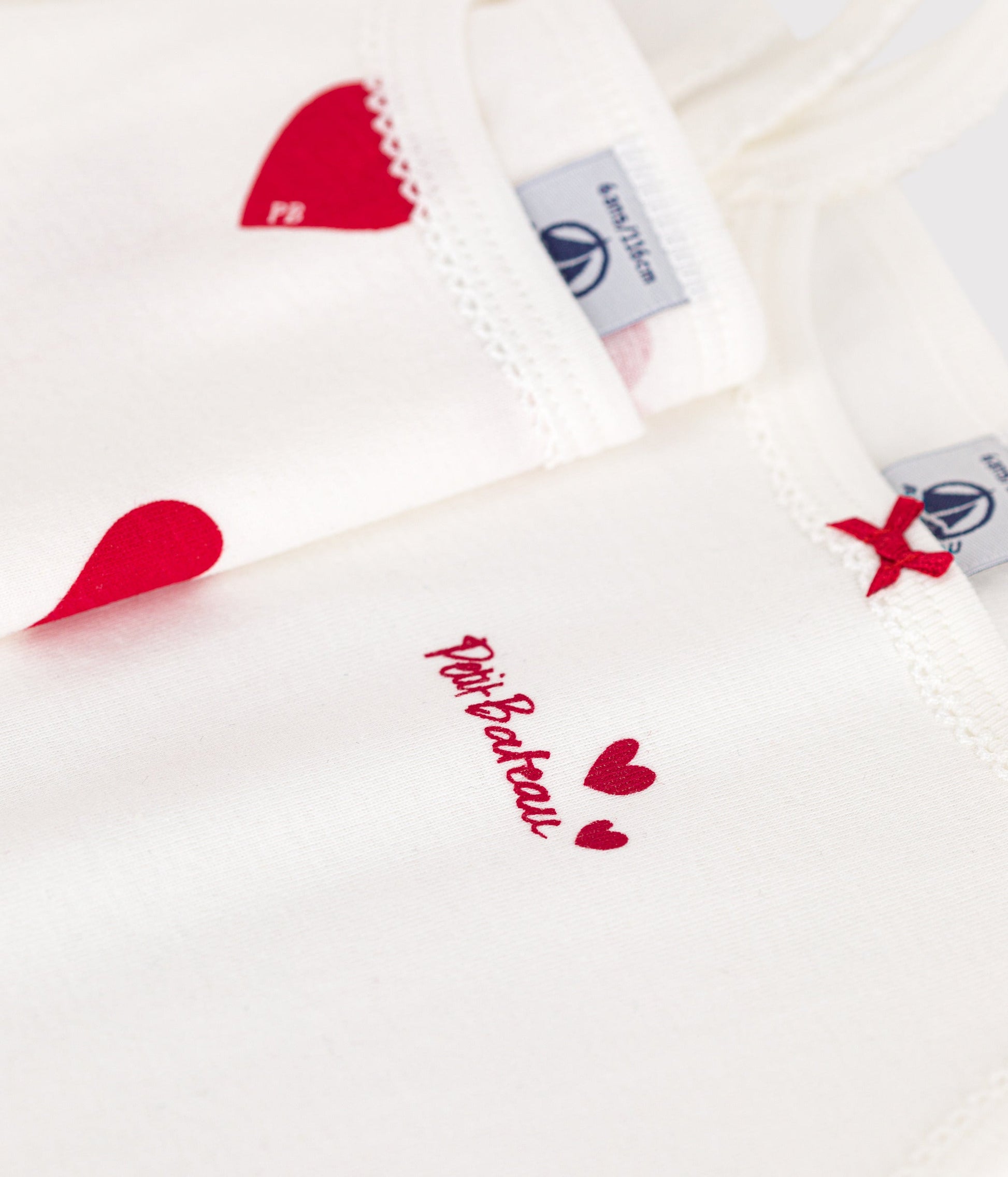 Lot de 2 chemises à bretelles cœur petite fille en coton – Z