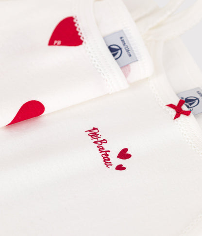 Lot de 2 chemises à bretelles cœur petite fille en coton – Z