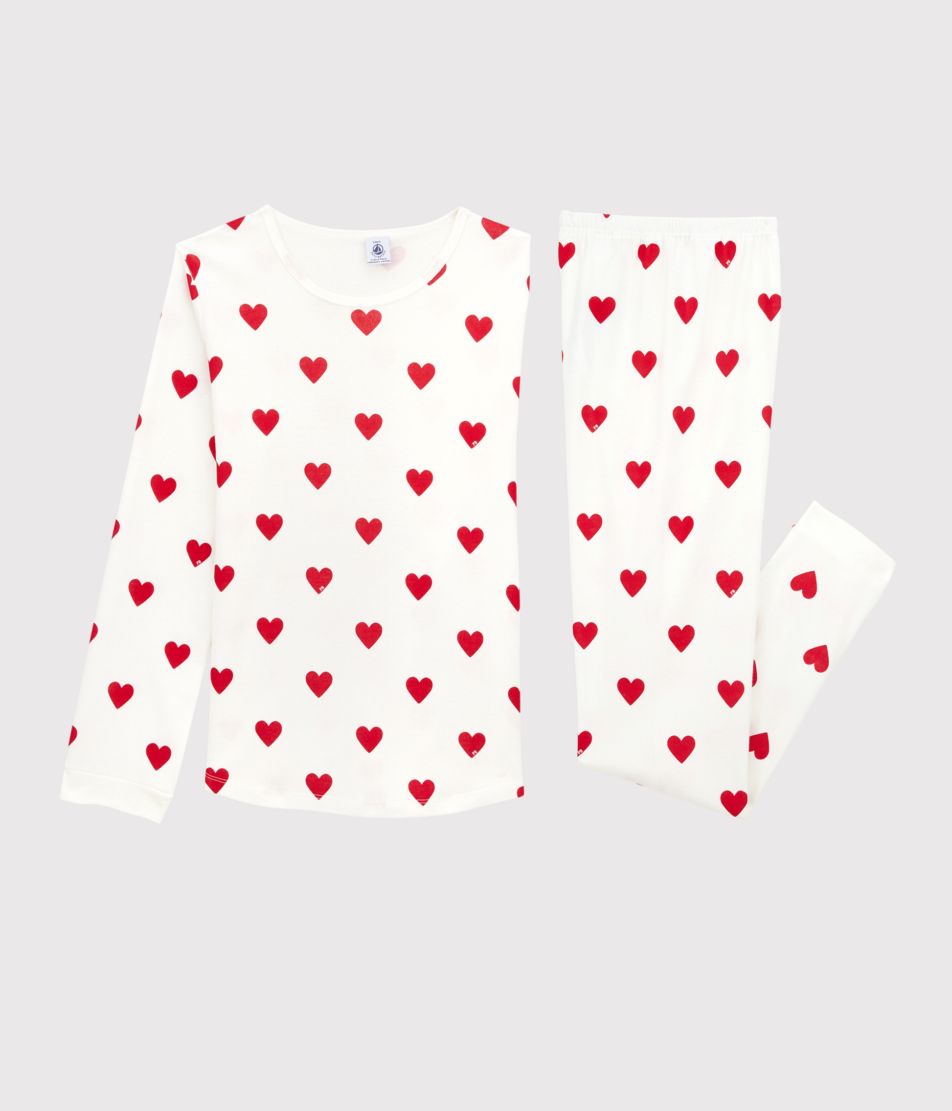 Pyjama fille imprimé cœurs en côte – Z