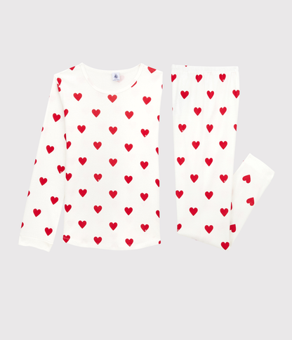 Pyjama fille imprimé cœurs en côte – Z