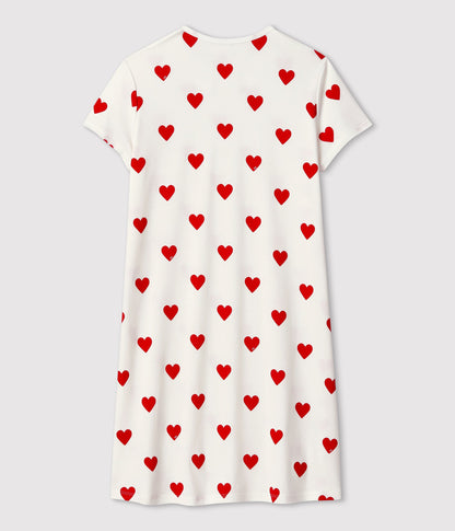 Chemise de nuit cœur fille en coton – D