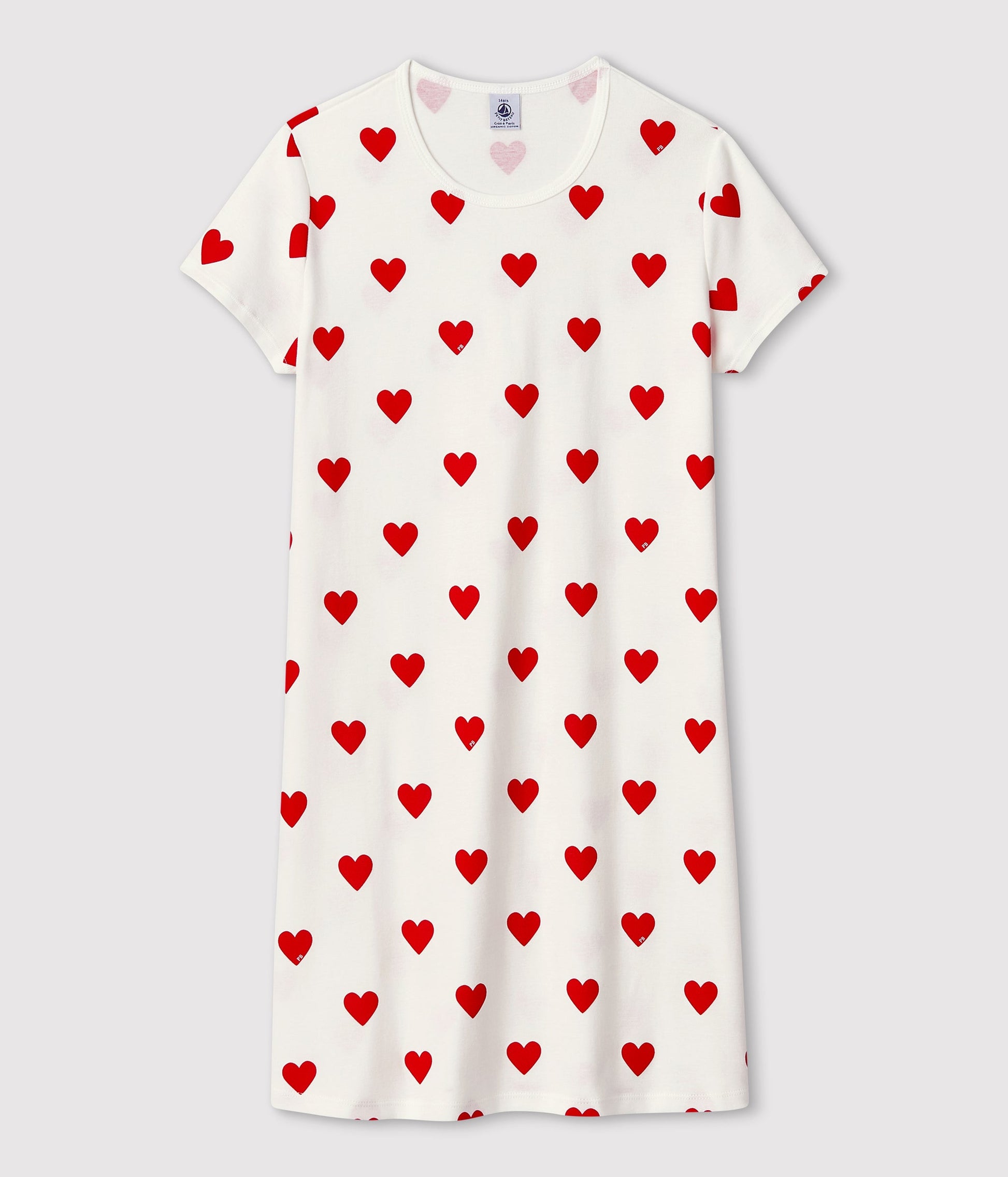 Chemise de nuit cœur fille en coton – F