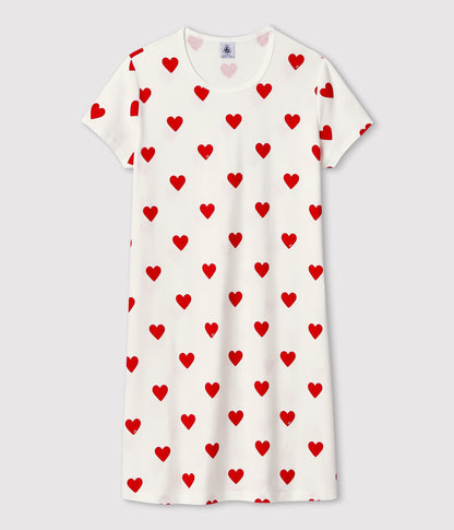 Chemise de nuit cœur fille en coton – F