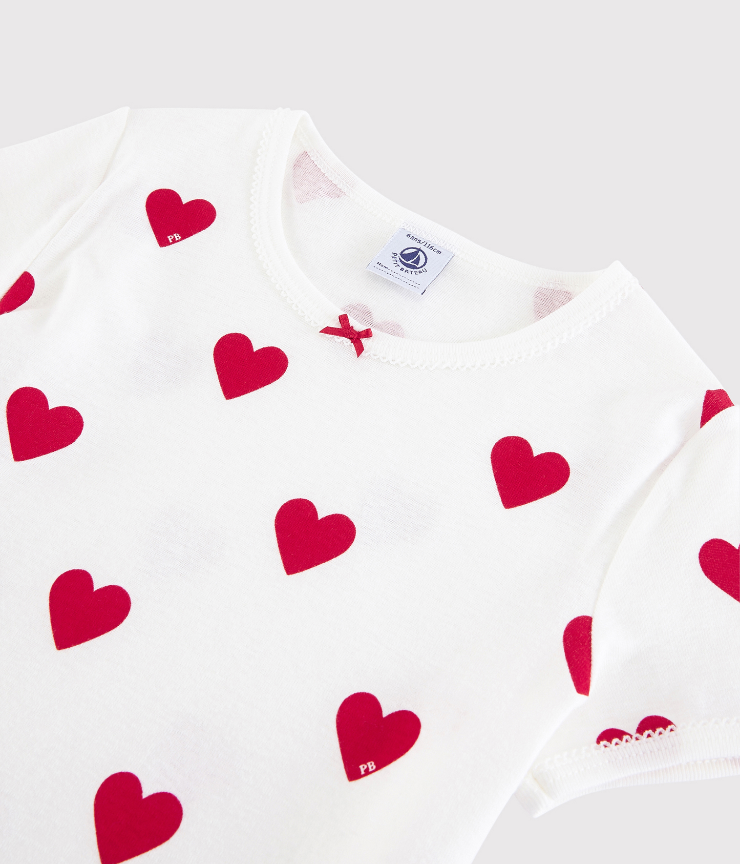 Pyjacourt cœur petite fille en coton – D
