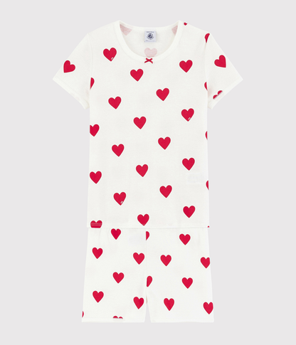 Pyjacourt cœur petite fille en coton – F
