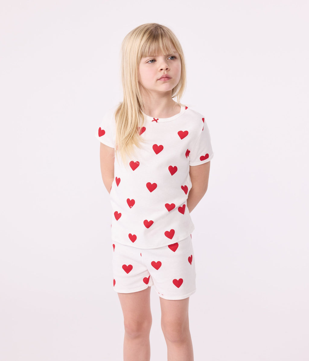Pyjacourt cœur petite fille en coton – J