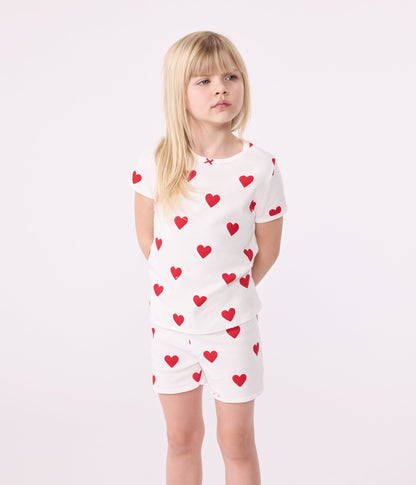 Pyjacourt cœur petite fille en coton – J